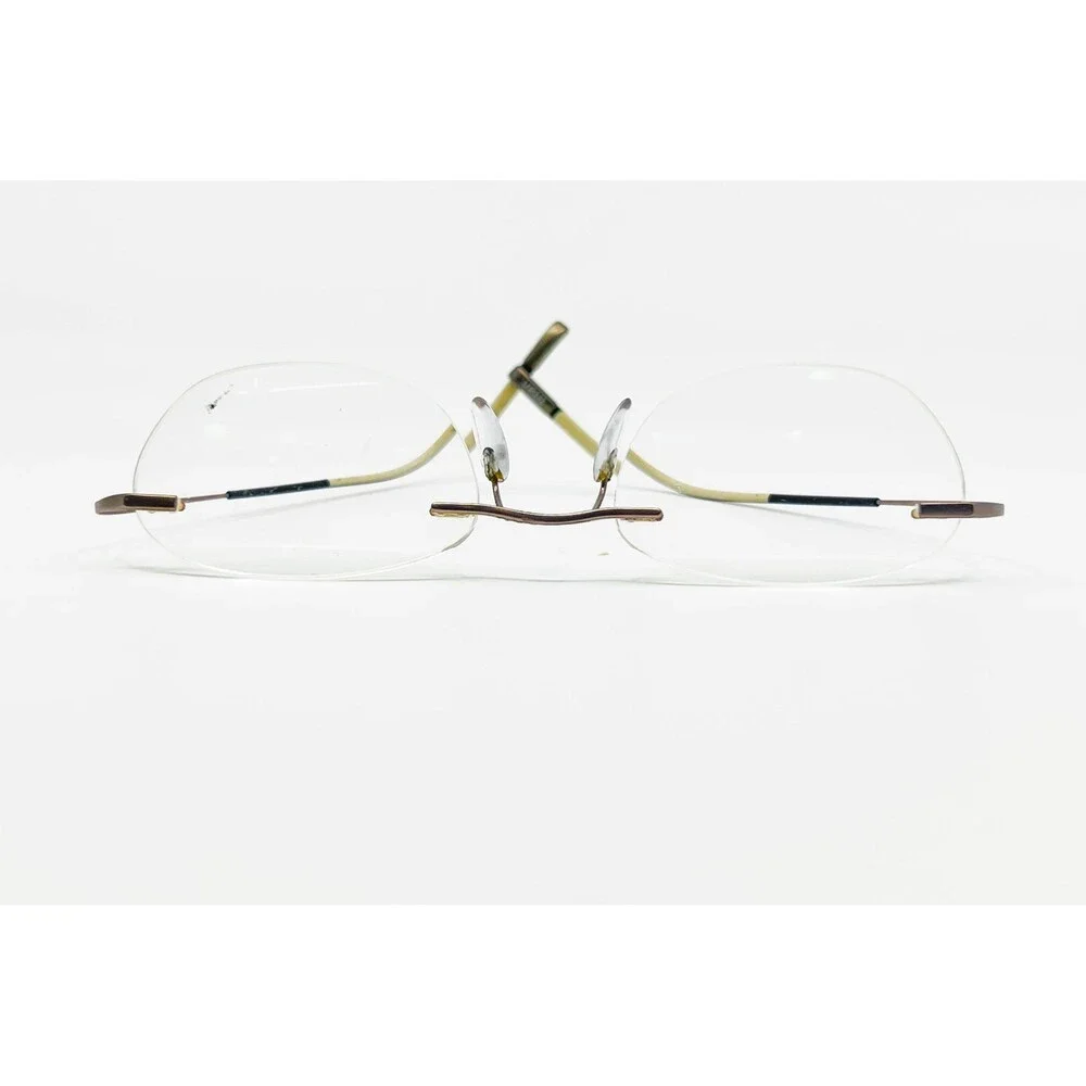 Silhouette Eyeglasses Unisex Brown Rimless Oval Frame 45373 OS